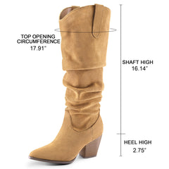 Micro Suede Track Knee High Boots