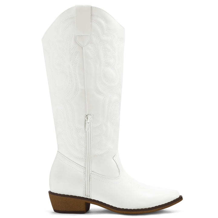 Embroidered Western Knee High Cowboy Boots