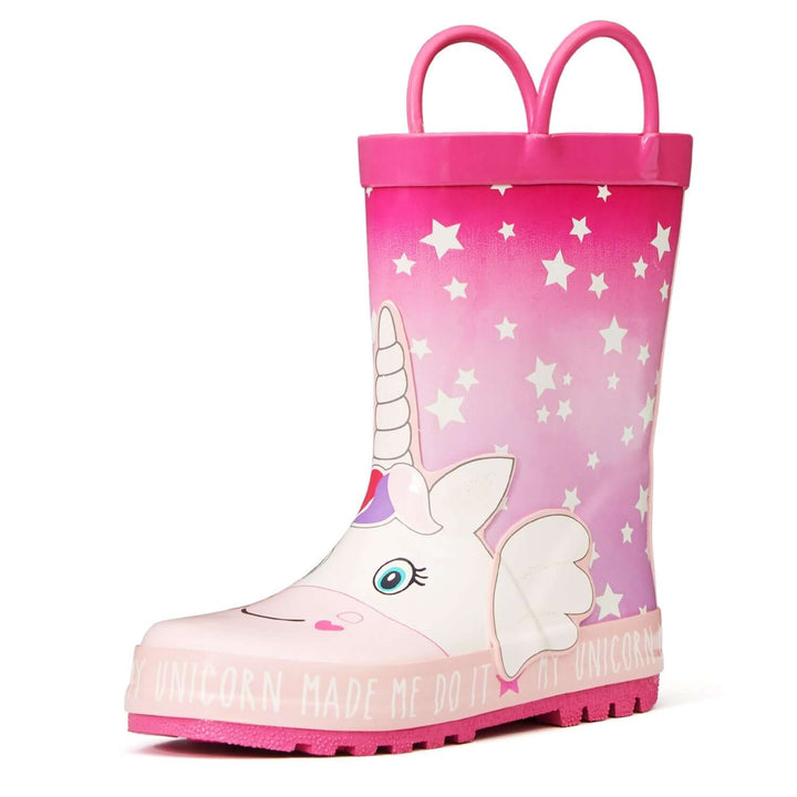 Fantasy Unicorn Waterproof Pink Handle Rain Boots - MYSOFT