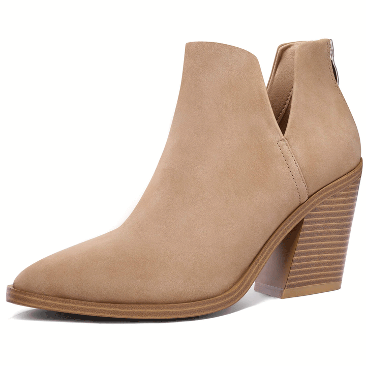 Cutout Pointed Toe Ankle Chelsea Boots - MYSOFT