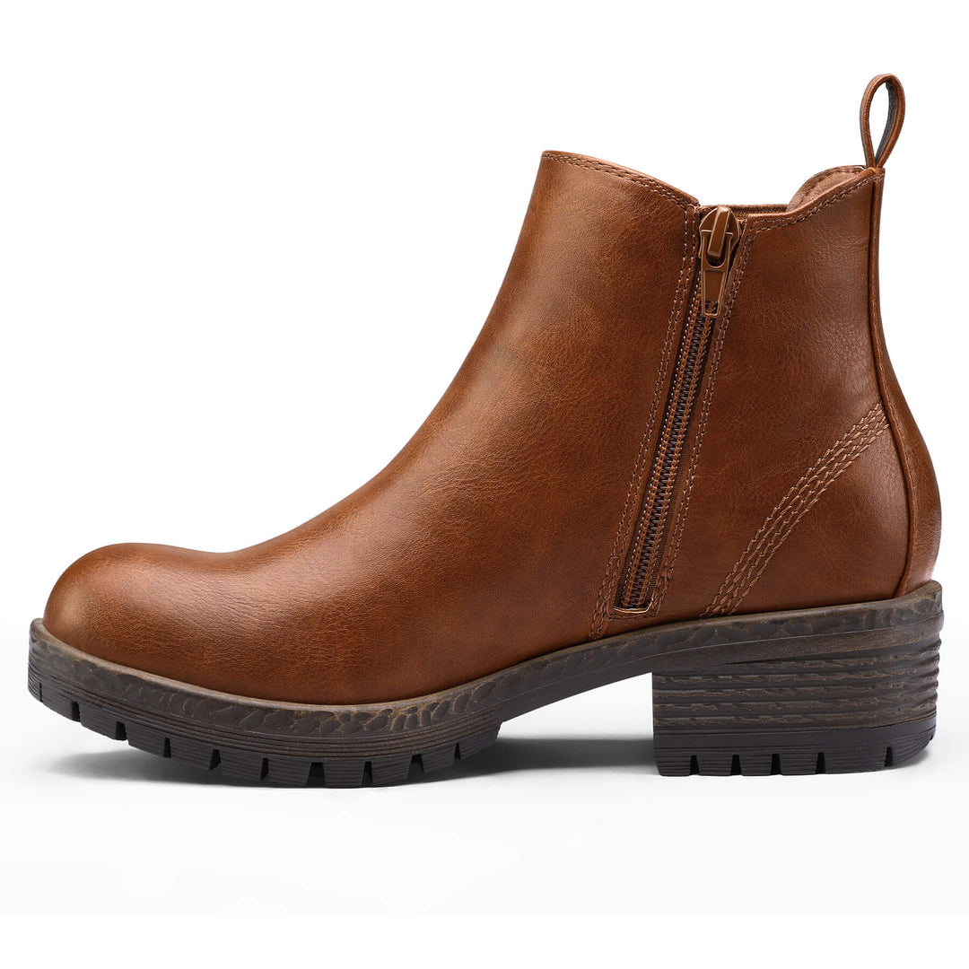 Classic Leather Low Heel Chelsea Boots - MYSOFT