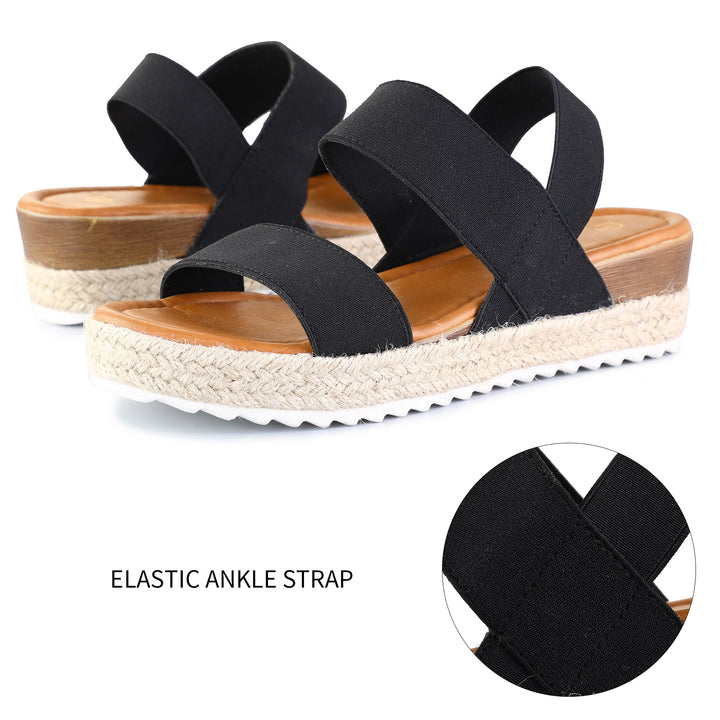 Women's Ankle Strap Open Toe Wedge Platform Sandals Classic - MYSOFT