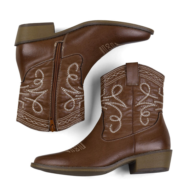 Fashion Low Heel Western Cowgirl Boots